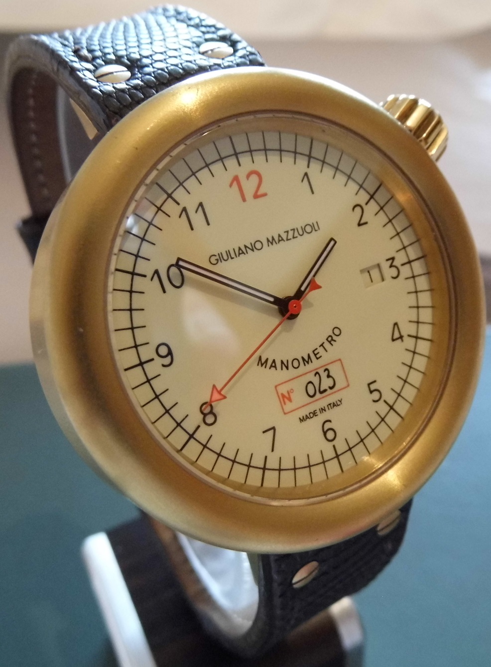 Giuliano Mazzuoli Manometro Ltd Edition, Cream Dial, Leather Strap