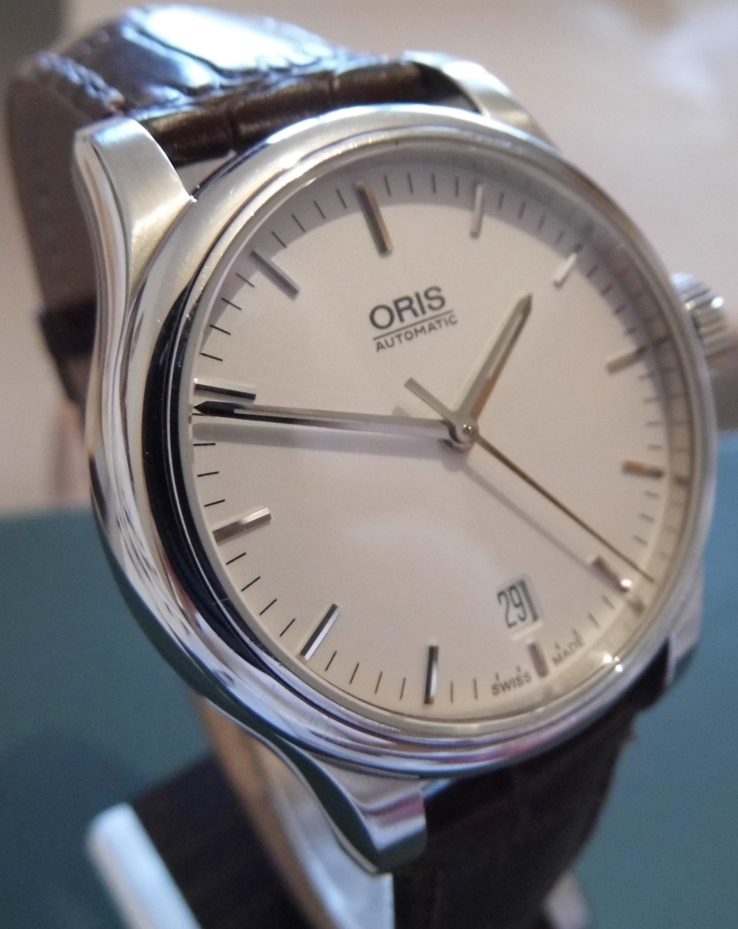 Oris Classic Date, White Dial, Brown Leather Strap