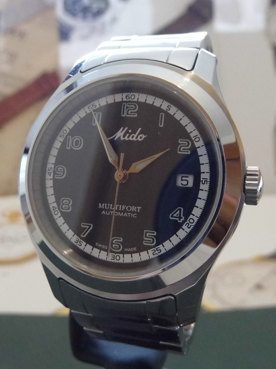 Mido Multifort Automatic Watch, Black Dial With Stainless Steel Bracelet