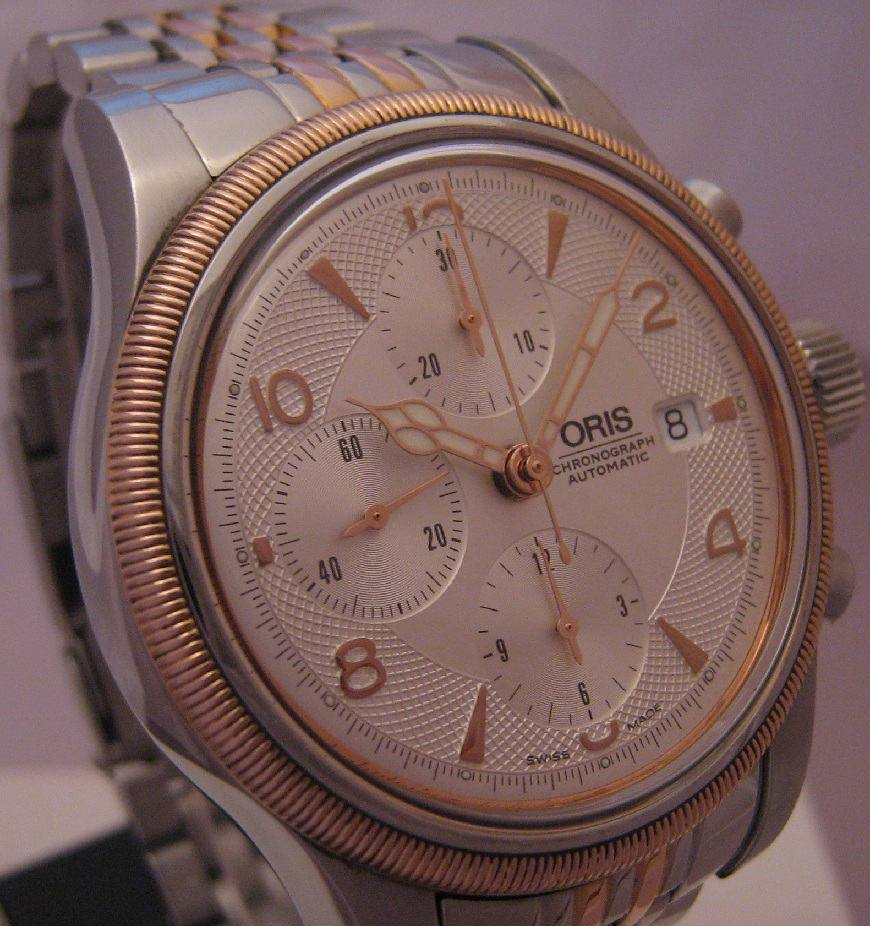 Oris Big Crown Chronograph, Silver Guilloche Dial, Steel Bracelet