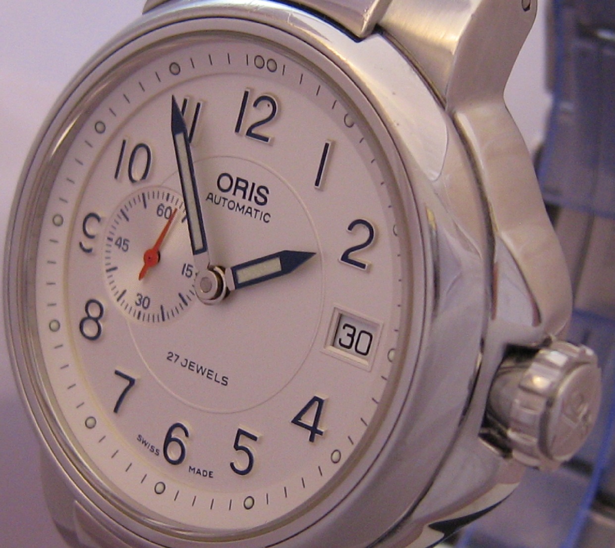 Oris Full Steel Small Seconds, White Dial With Steel Bracelet