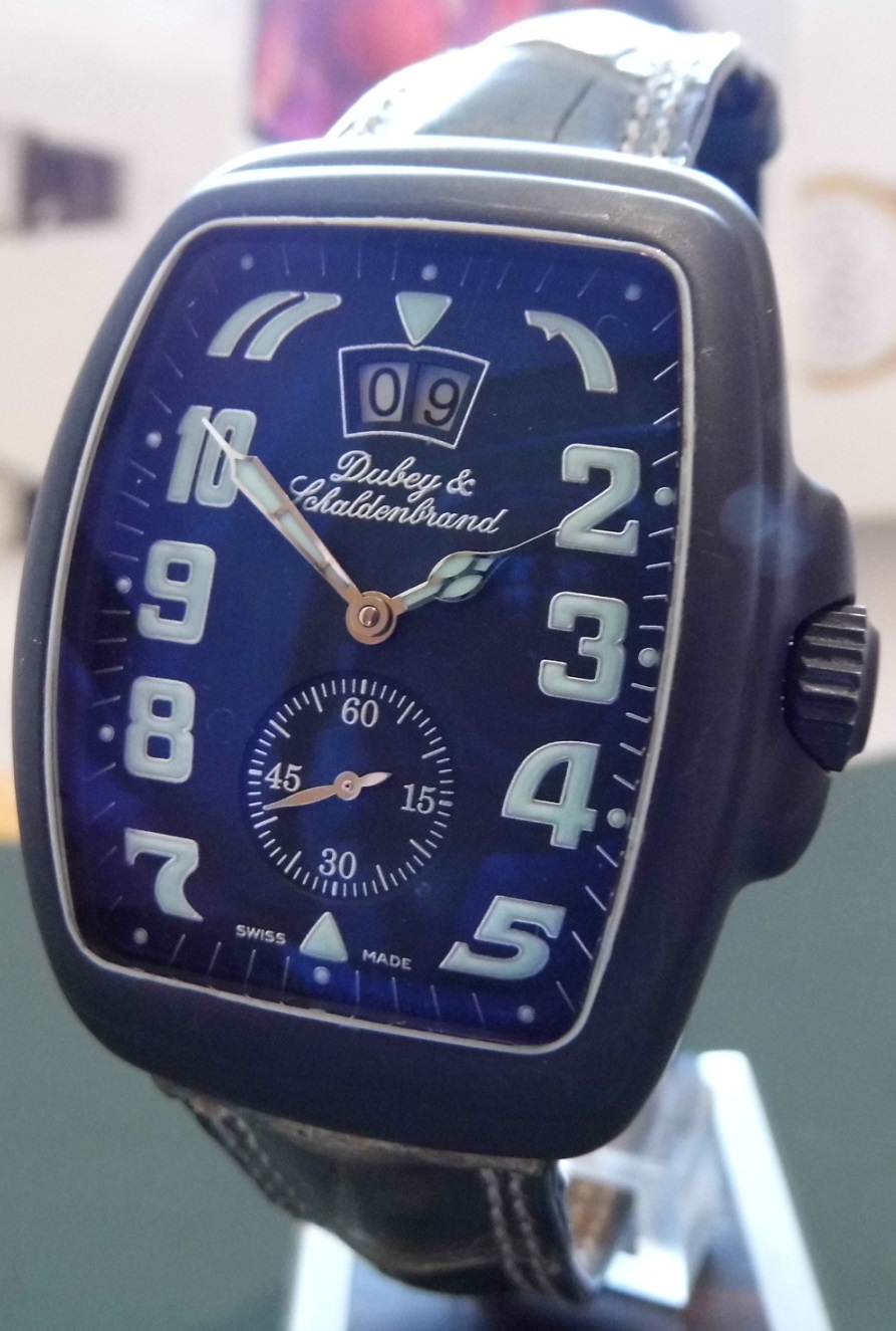 Dubey & Schaldenbrand Aquadyn Militaire, Black Dial With Leather Strap