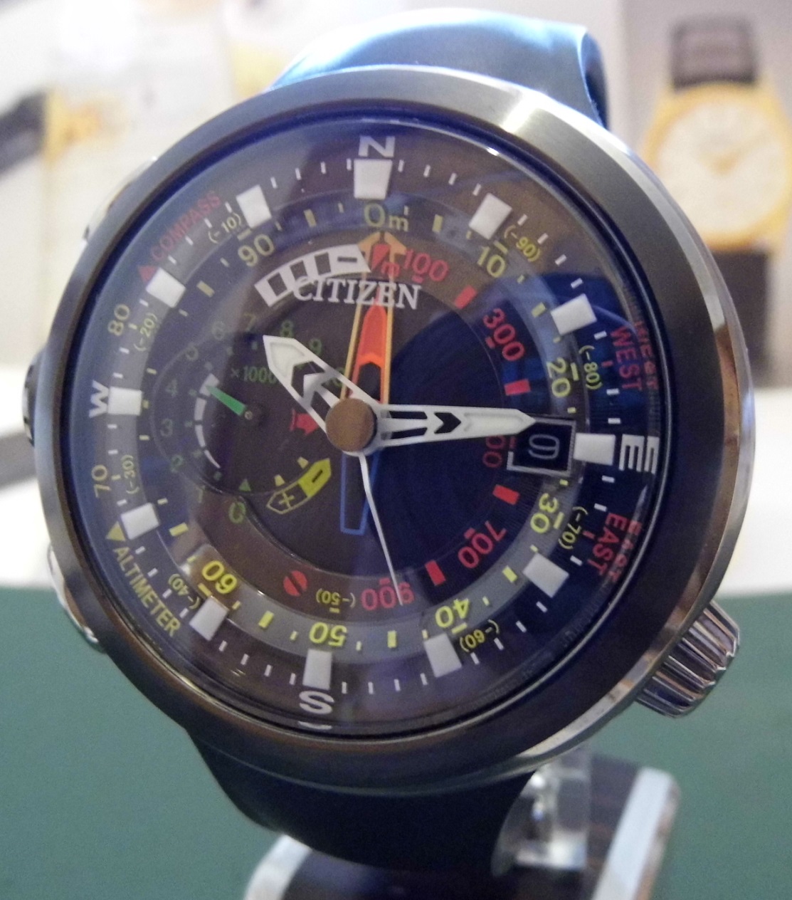 Citizen Cirrus Altichron, Black Dial, Black Rubber Strap