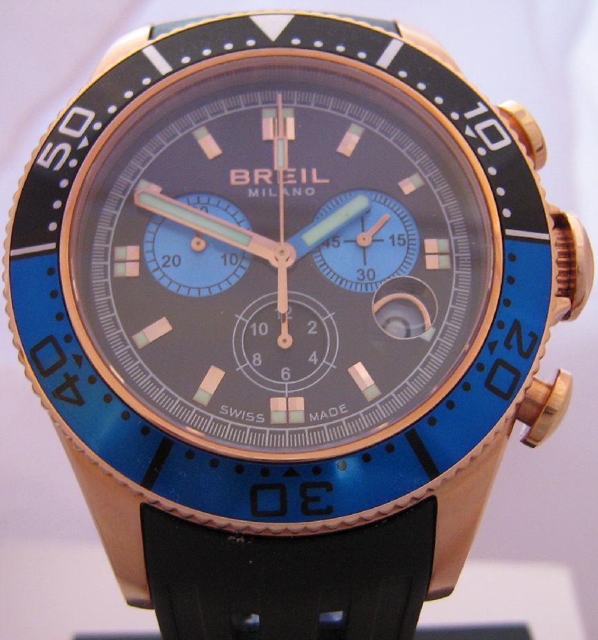 Breil Manta Chronograph, Black Dial With Rubber Strap