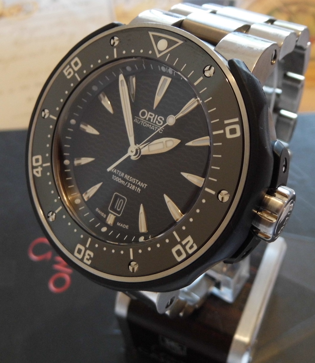 Oris ProDiver Date, Black Dial, Titanium Bracelet