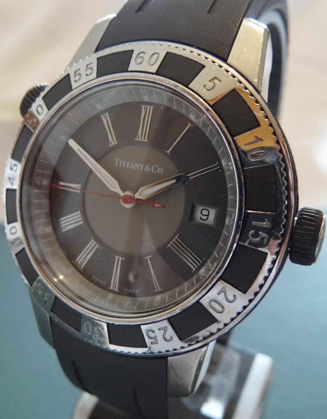 Tiffany T57 Quartz Resonator, Grey Dial, Rubber & Steel Straps