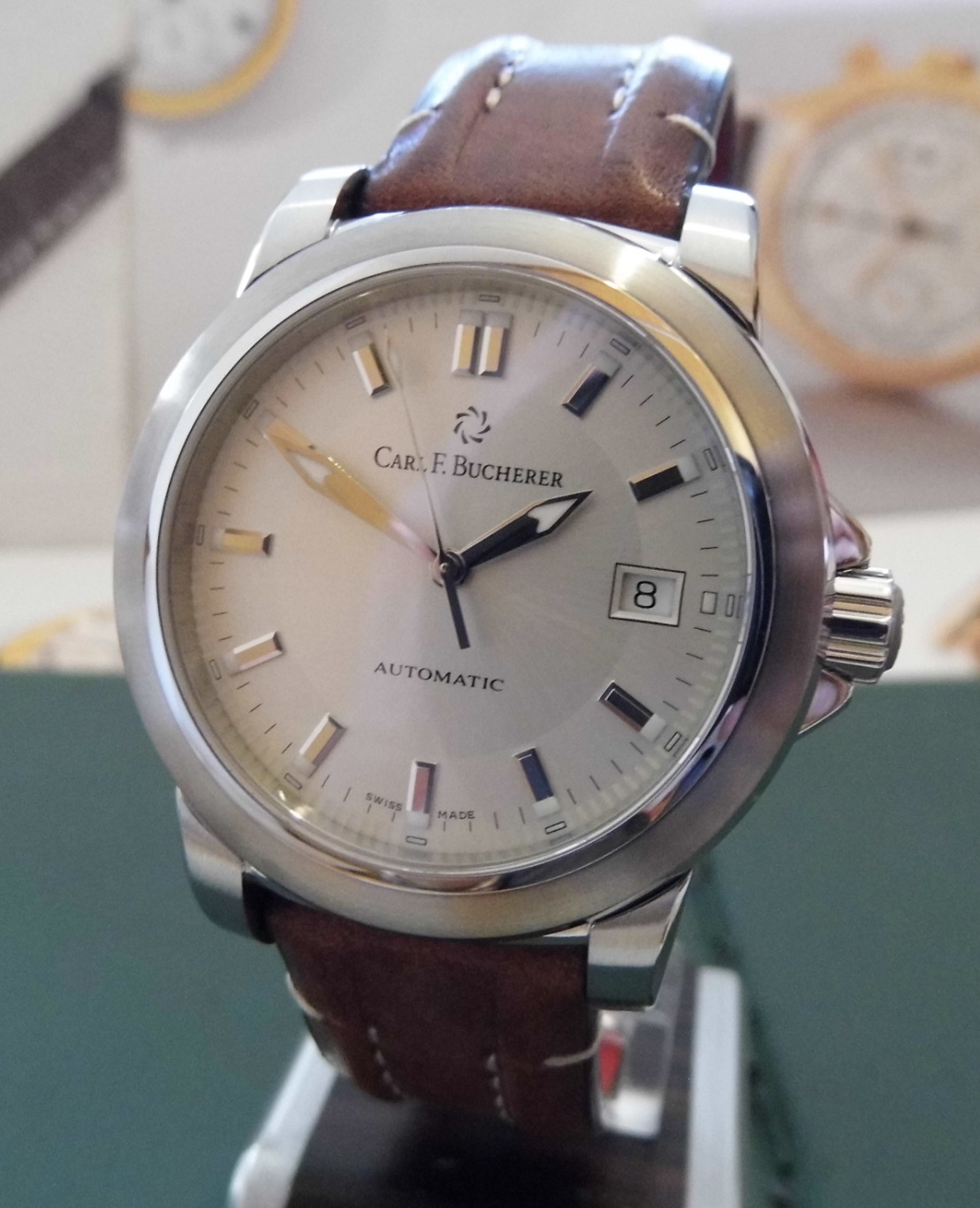Carl F. Bucherer Patravi Autodate, Silver Dial, Leather Strap