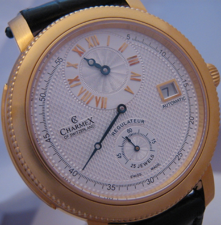 Charmex Jubile Regulateur, Silver Dial With Leather Strap