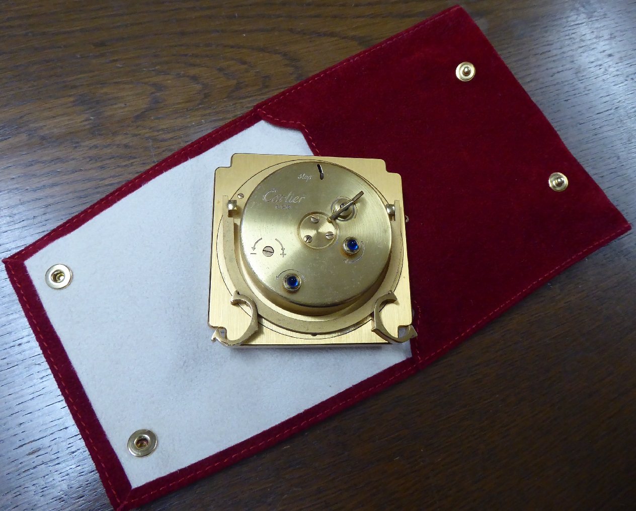 A Cartier Enamel Desk Alarm Clock