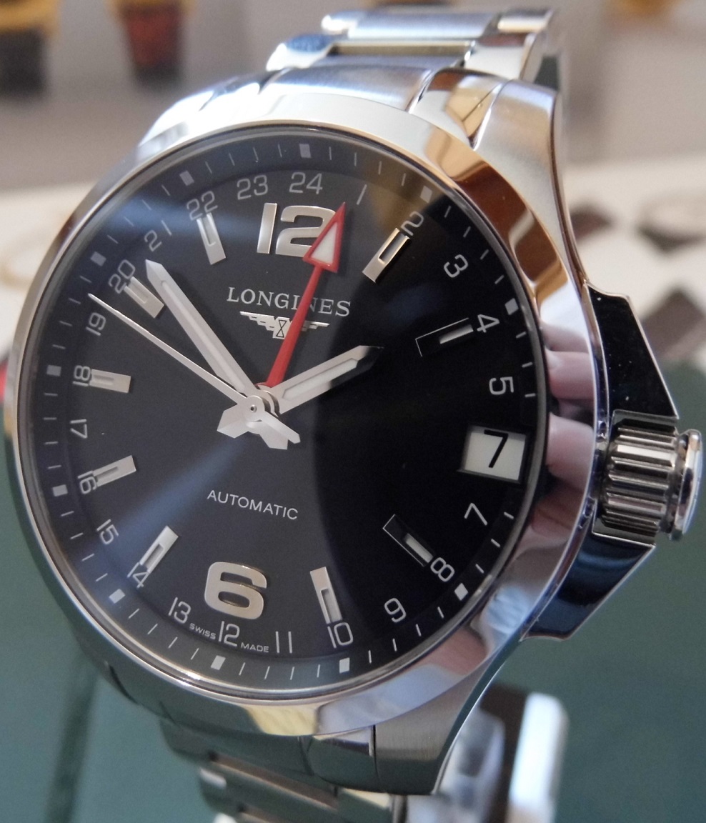 Longines Conquest GMT, Black Dial, Bracelet