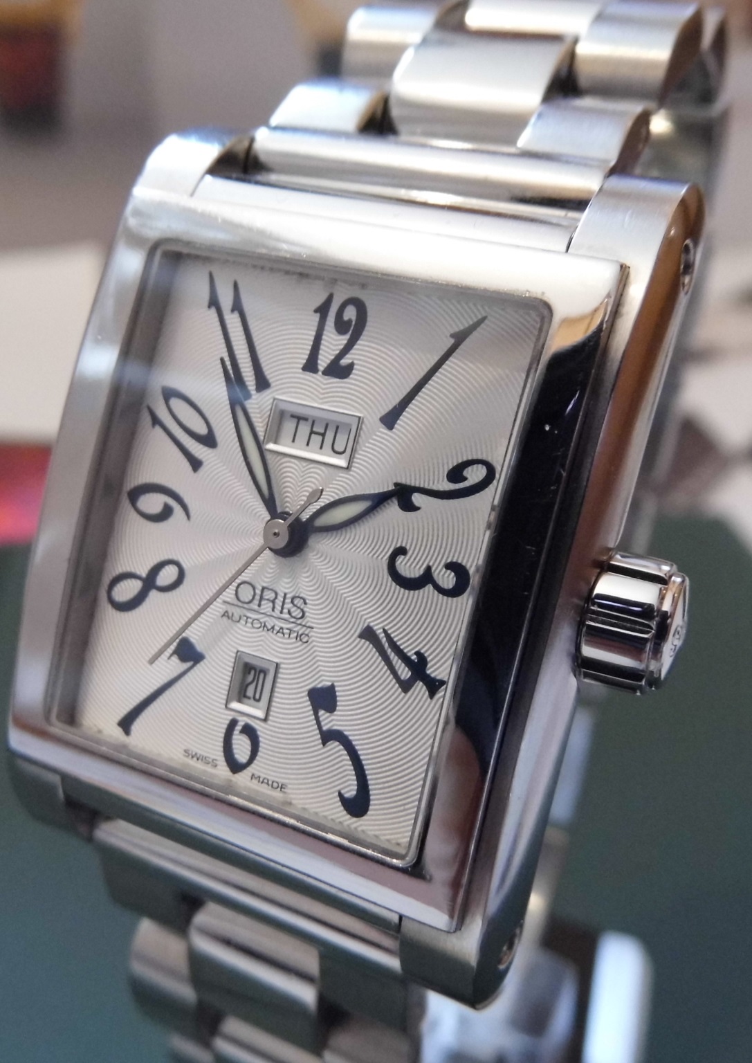 Oris Miles Day Date, Silver Dial, Bracelet