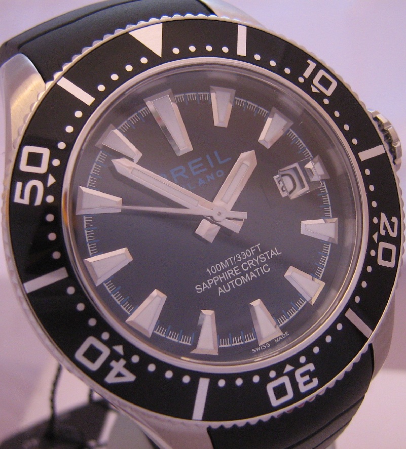 Breil Milano Manta Automatic, Black Dial With Rubber Strap