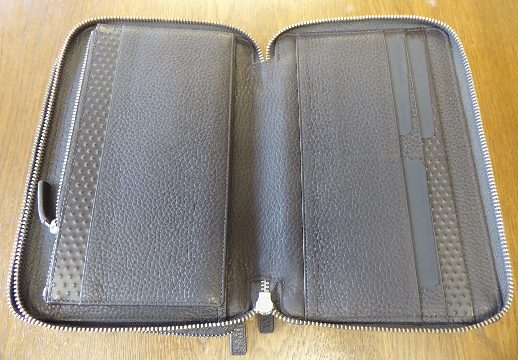 An Alfred Dunhill Brown Cowhide Double Zip Organiser