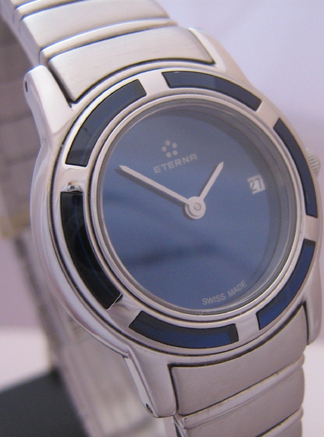 Eterna Galaxis Ladies, Blue Dial, Stainless Steel Bracelet