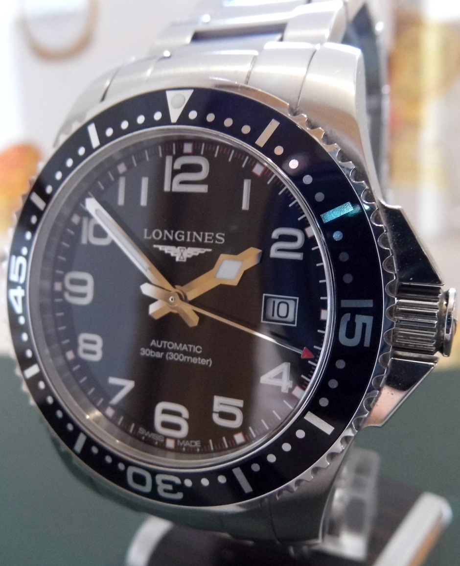 Longines Hydroconquest Automatic, Black Dial, Steel Bracelet
