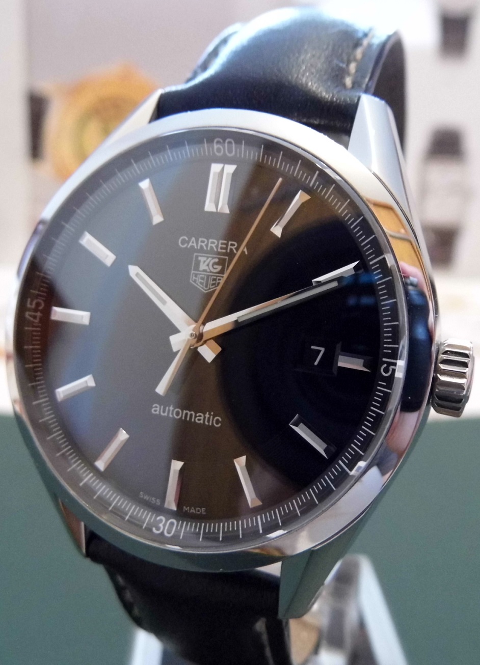 Tag Heuer Carrera Automatic, Black Dial, Leather Strap
