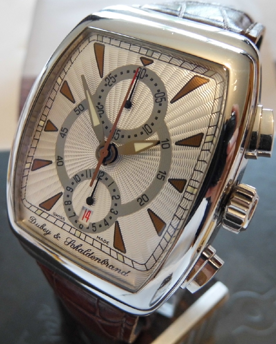 Dubey & Schaldebrand Gran Chrono, Silver Dial, Leather Strap