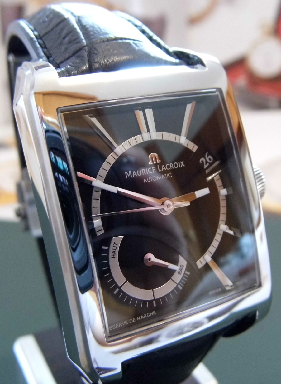 Maurice Lacroix Pontos Reserve De Marche, Black Dial, Leather Strap