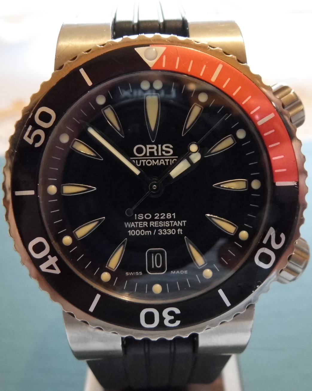 Oris TT1 Divers Titanium, Black Dial, Rubber Strap