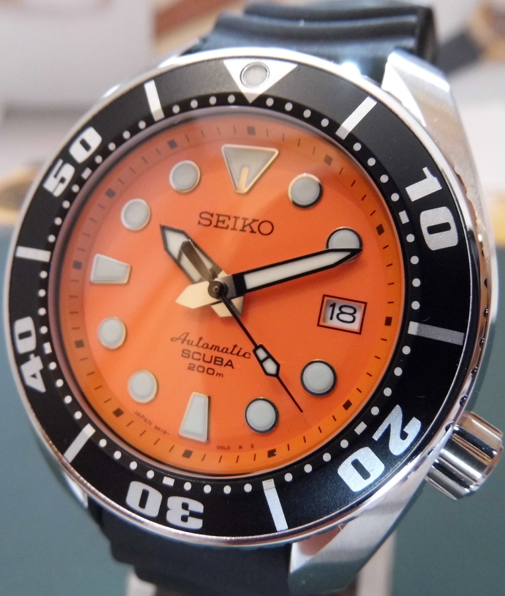 Seiko Scuba Prospex Sumo, Orange Dial, Rubber