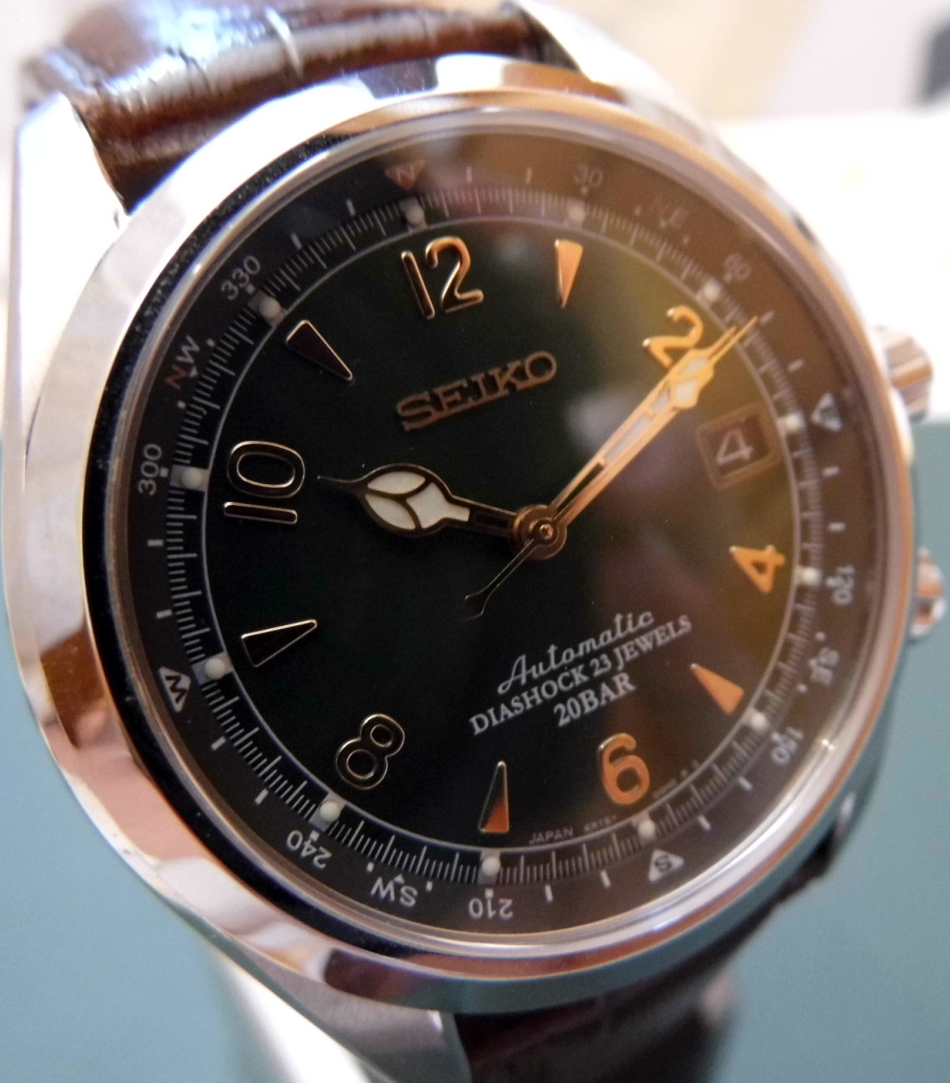 Seiko Apinist, Green Dial, Brown Leather Strap