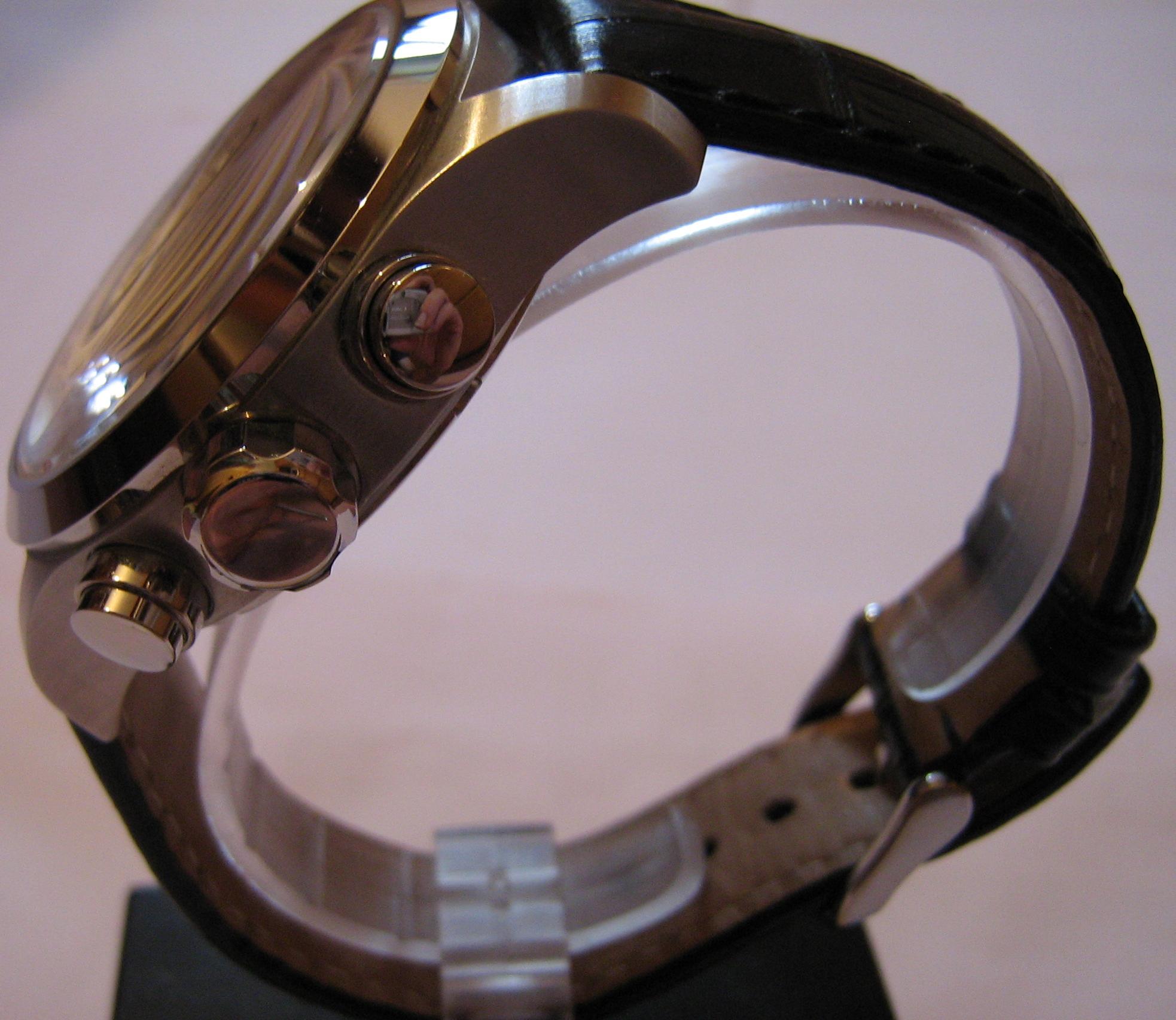 Alfa Romeo Automatic Chronograph, Silver Dial, Leather Strap