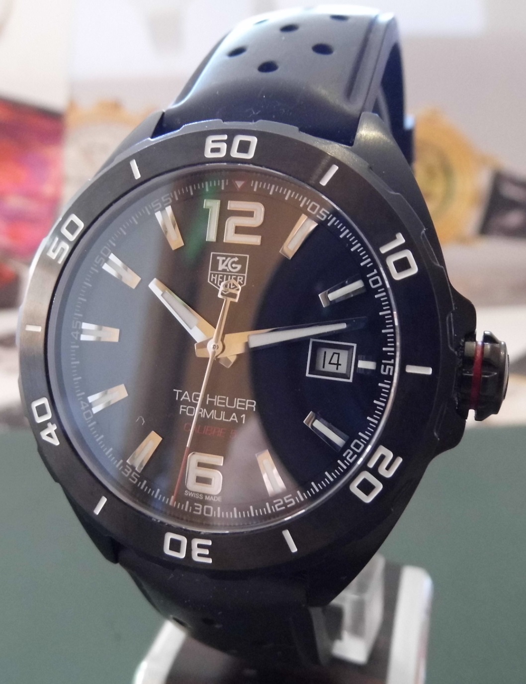 Tag Heuer Formula 1 Calibre 5 Automatic, Black Dial, Rubber Strap
