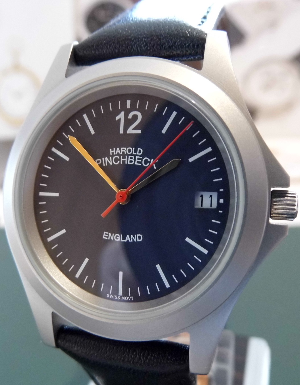 Harold Pinchbeck William Quartz, Blue Dial, Leather Strap