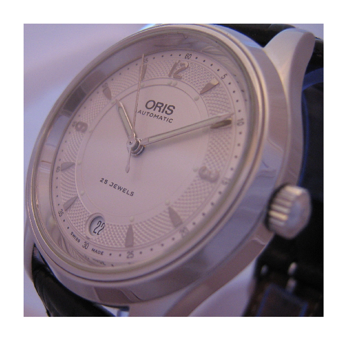 Oris Modern Classic Watch, White Dial With Black Leather Strap