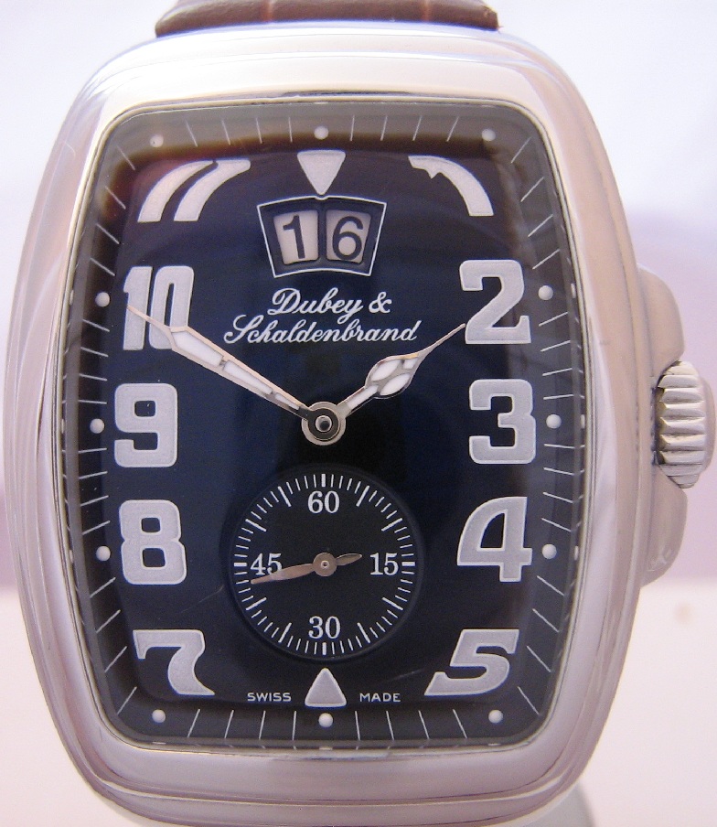 Dubey & Schaldenbrand Aquadyn, Black Dial With Leather Strap