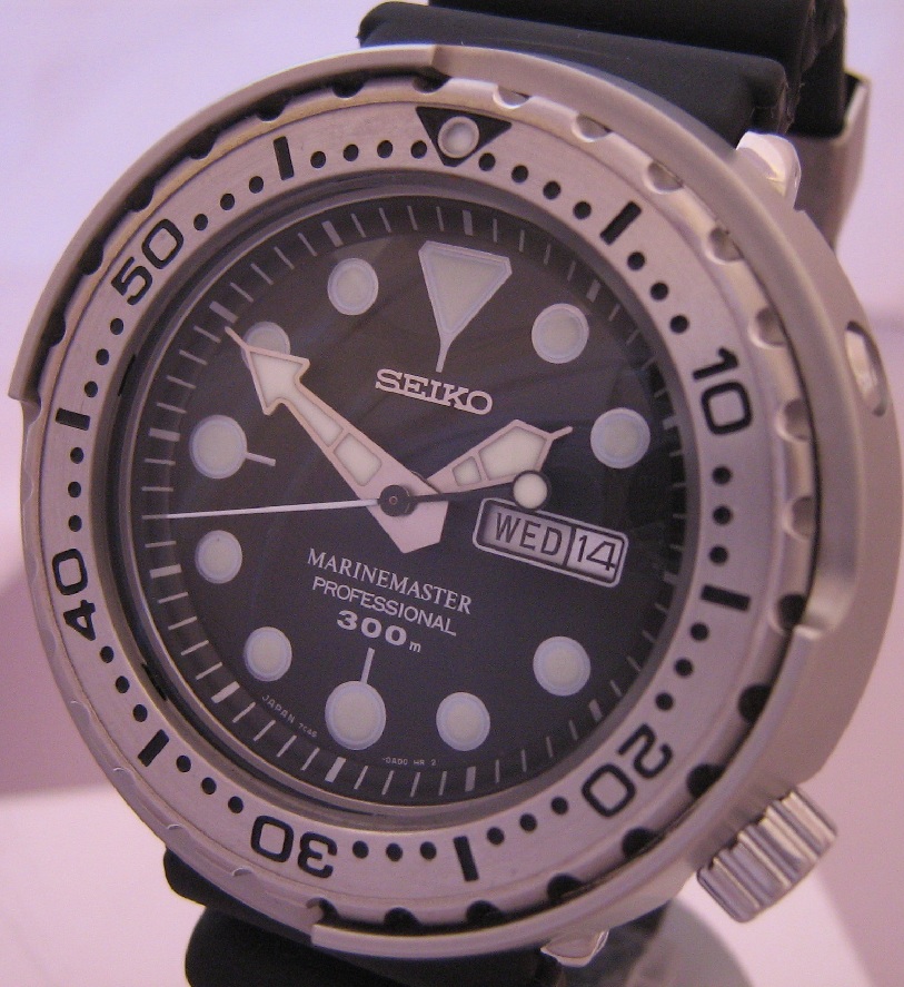 Seiko Marine Master Prospex SBN007, Black Dial, Rubber Strap