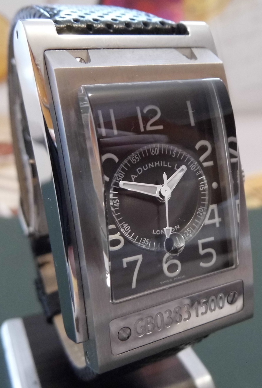 Dunhill Carwatch, Black Dial, Strap & Steel Bracelet 