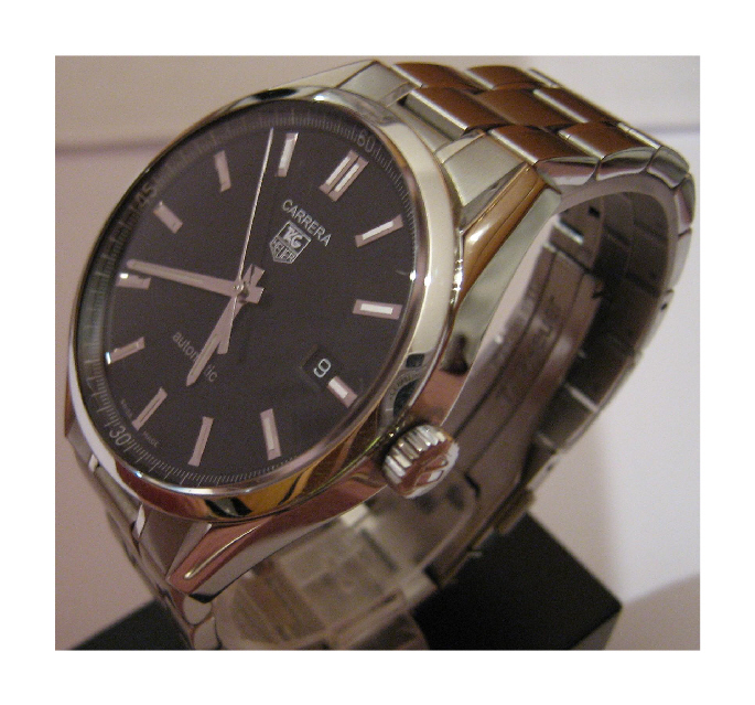 Tag Heuer Carrera Automatic Watch, Black Dial With Stainless Steel Bracelet
