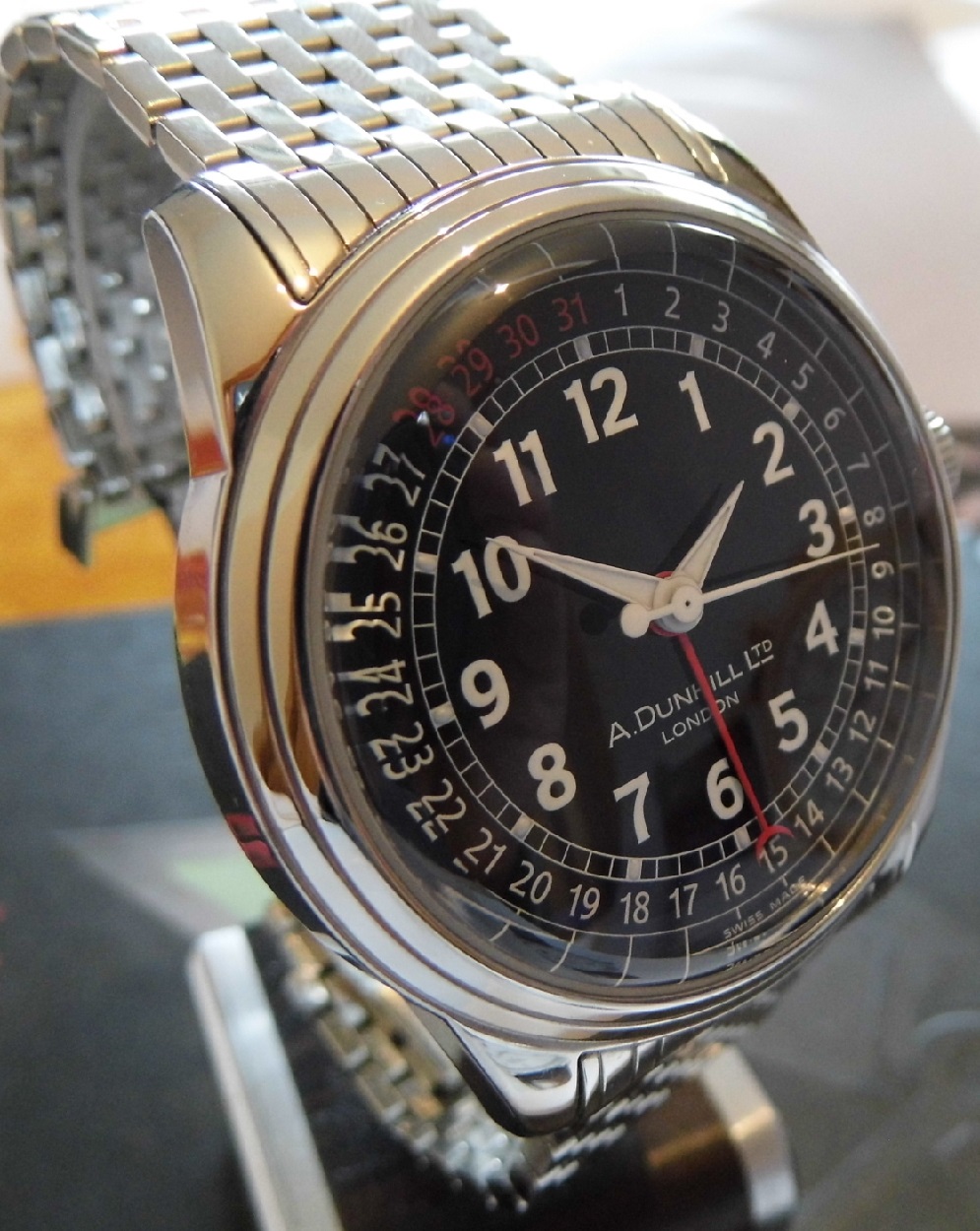 Dunhill A-Centric Automatic, Black Dial, Steel Bracelet