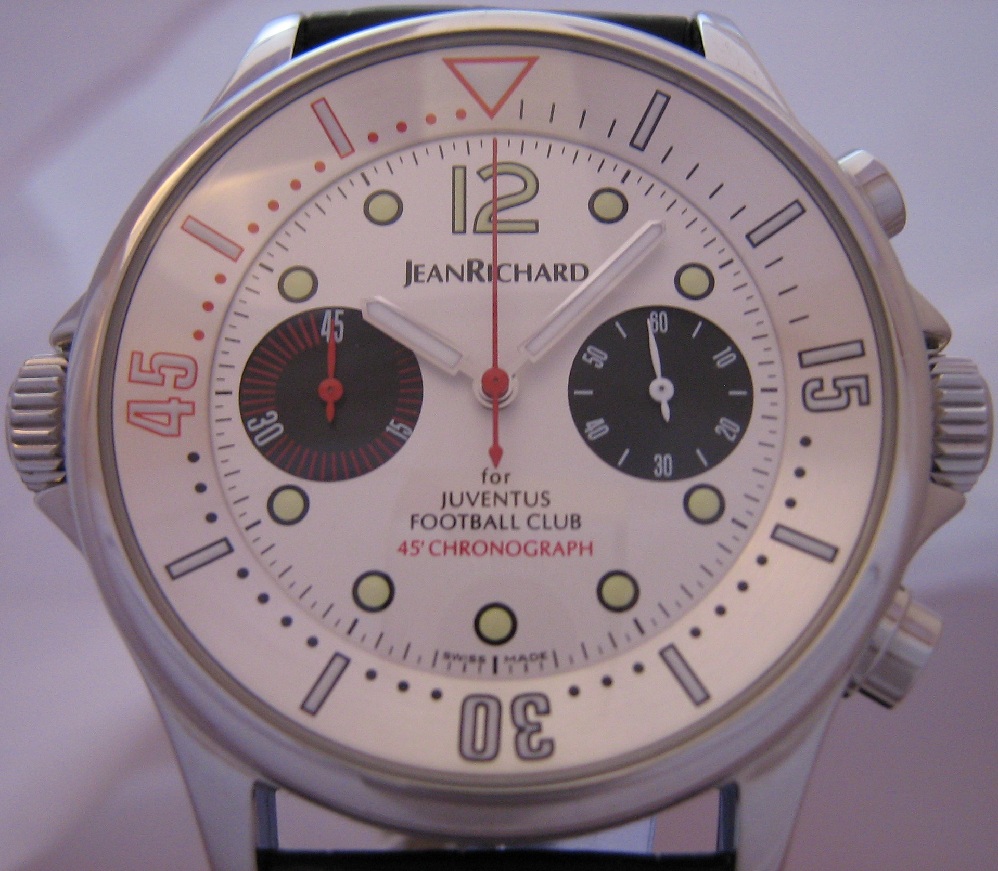 Daniel JeanRichard Juventus Chronoscope, White Dial With Black Leather Strap