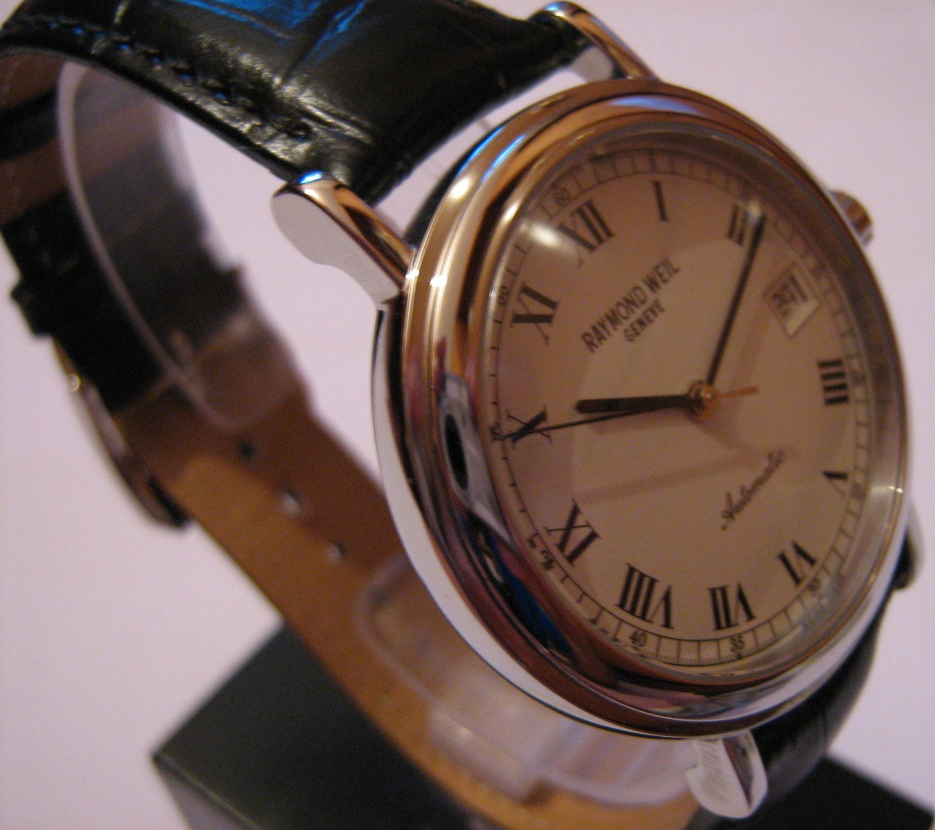 Raymond Weil Tradition Watch, White Dial With Leather Strap