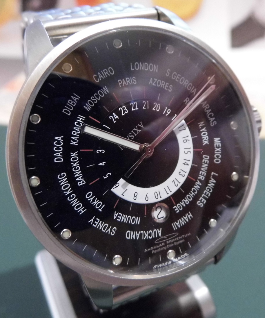 Angular Momentum Axis VII Globe, Black Dial, Bracelet