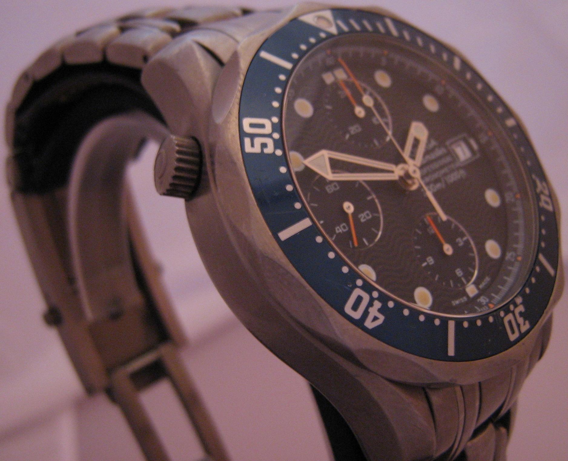 Omega Seamaster Titanium Chronograph, Blue Dial, Titanium Bracelet