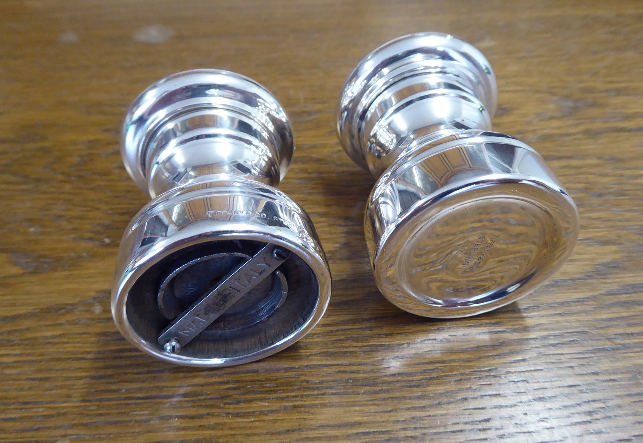 A Set Of Tiffany & Co Silver Salt & Pepper Mills