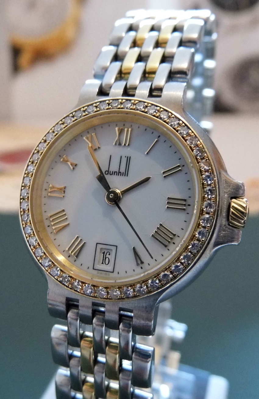 Alfred Dunhill Ladies Diamond, White Dial, Bracelet