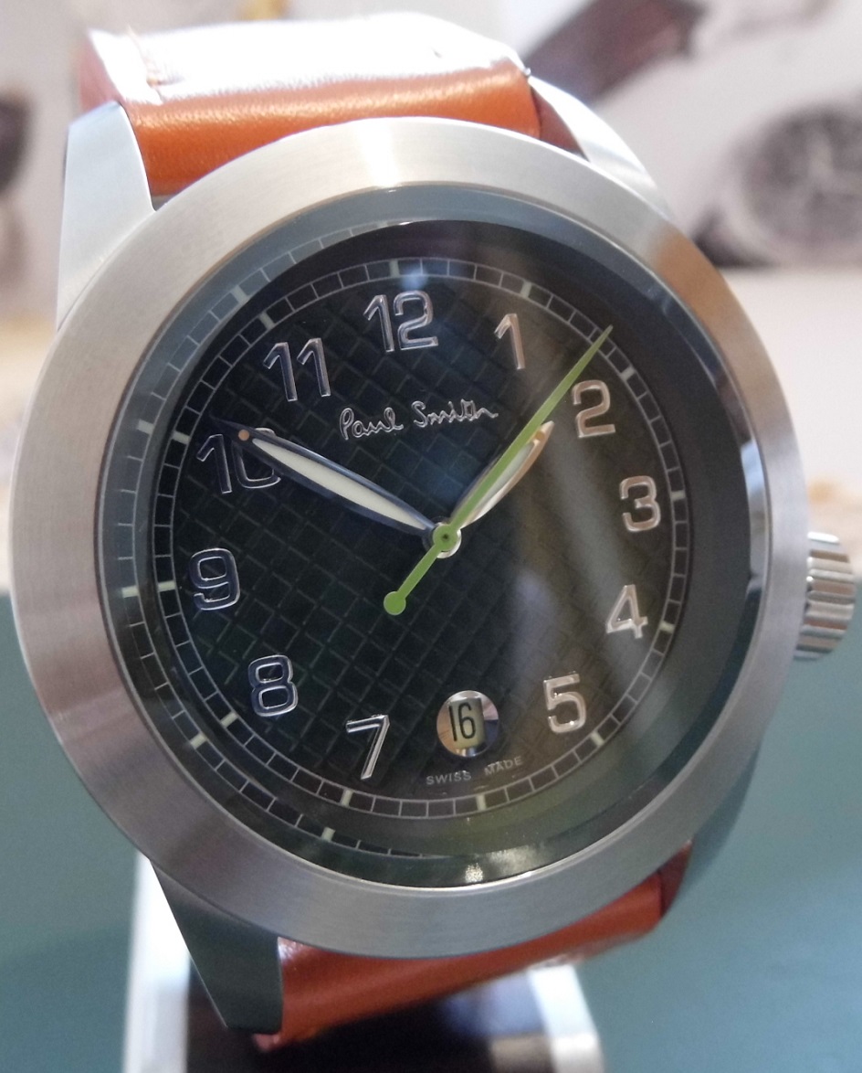 Paul Smith Swiss Quartz, Black Dial, Leather Strap