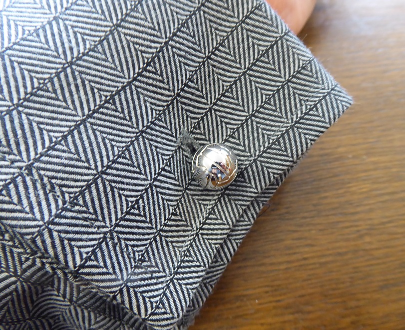 Alfred Dunhill Stainless Steel Football Cufflinks