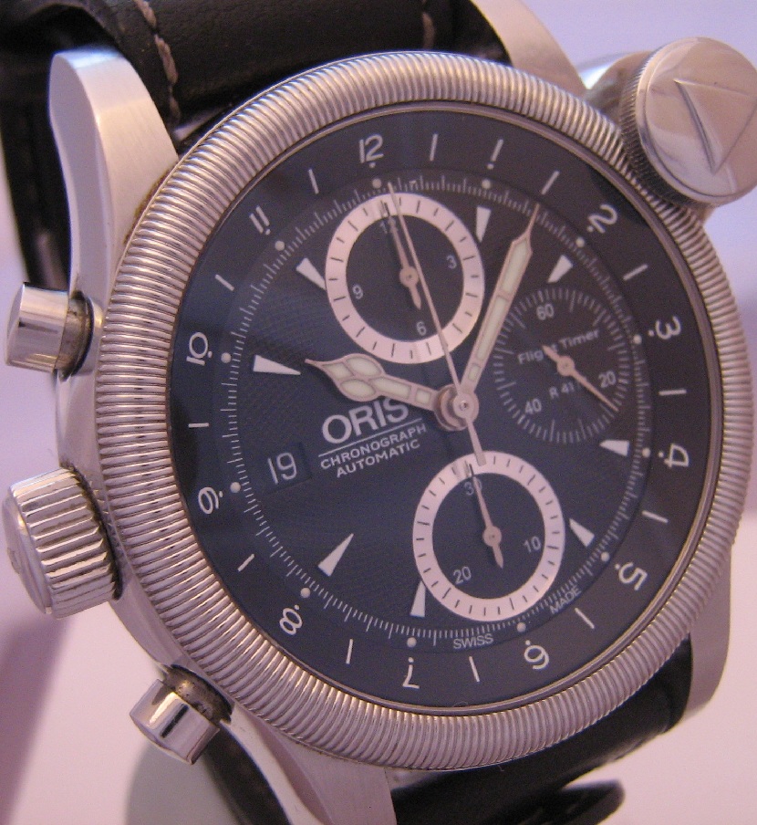 Oris Flight Timer R4118 Ltd Edition, Black Dial, Brown Leather Strap