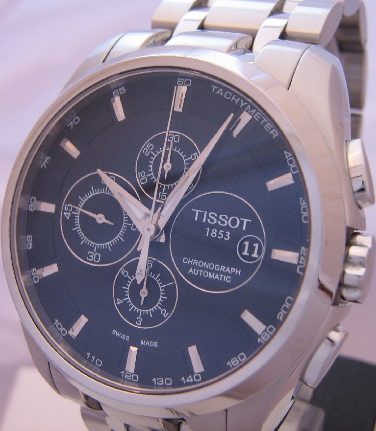 Tissot Couturier Automatic Chronograph, Black Dial With Bracelet