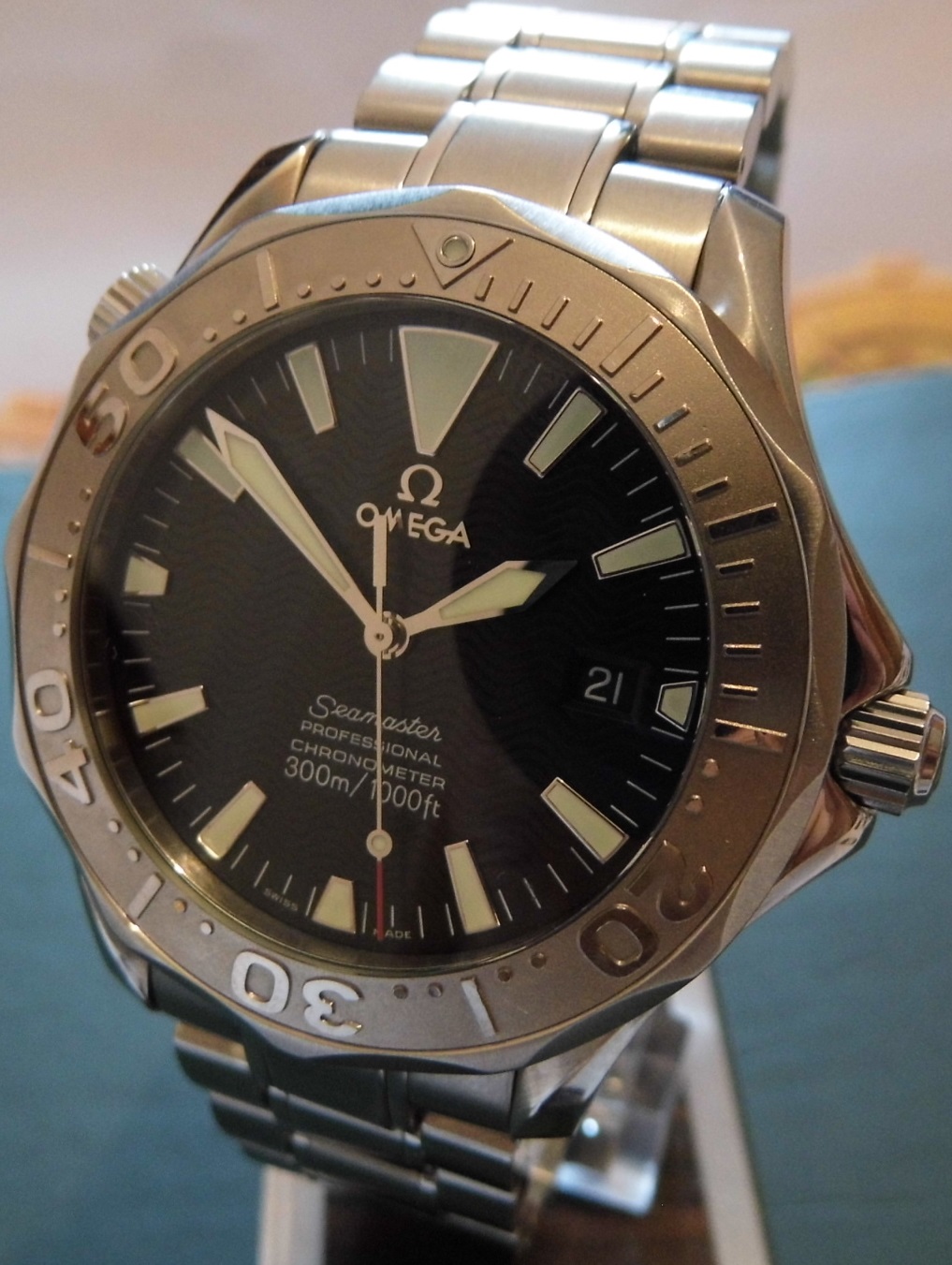 Omega Seamaster Professional, Black Dial, Stainless Steel Bracelet