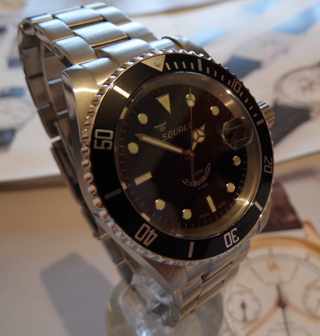Squale 20 Atmos Classic, Black Dial, Steel Bracelet