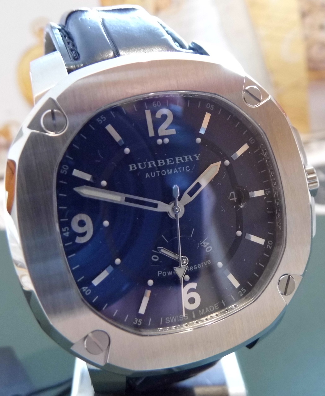 Burberry The Britain Power Reserve, Blue Dial, Leather Strap