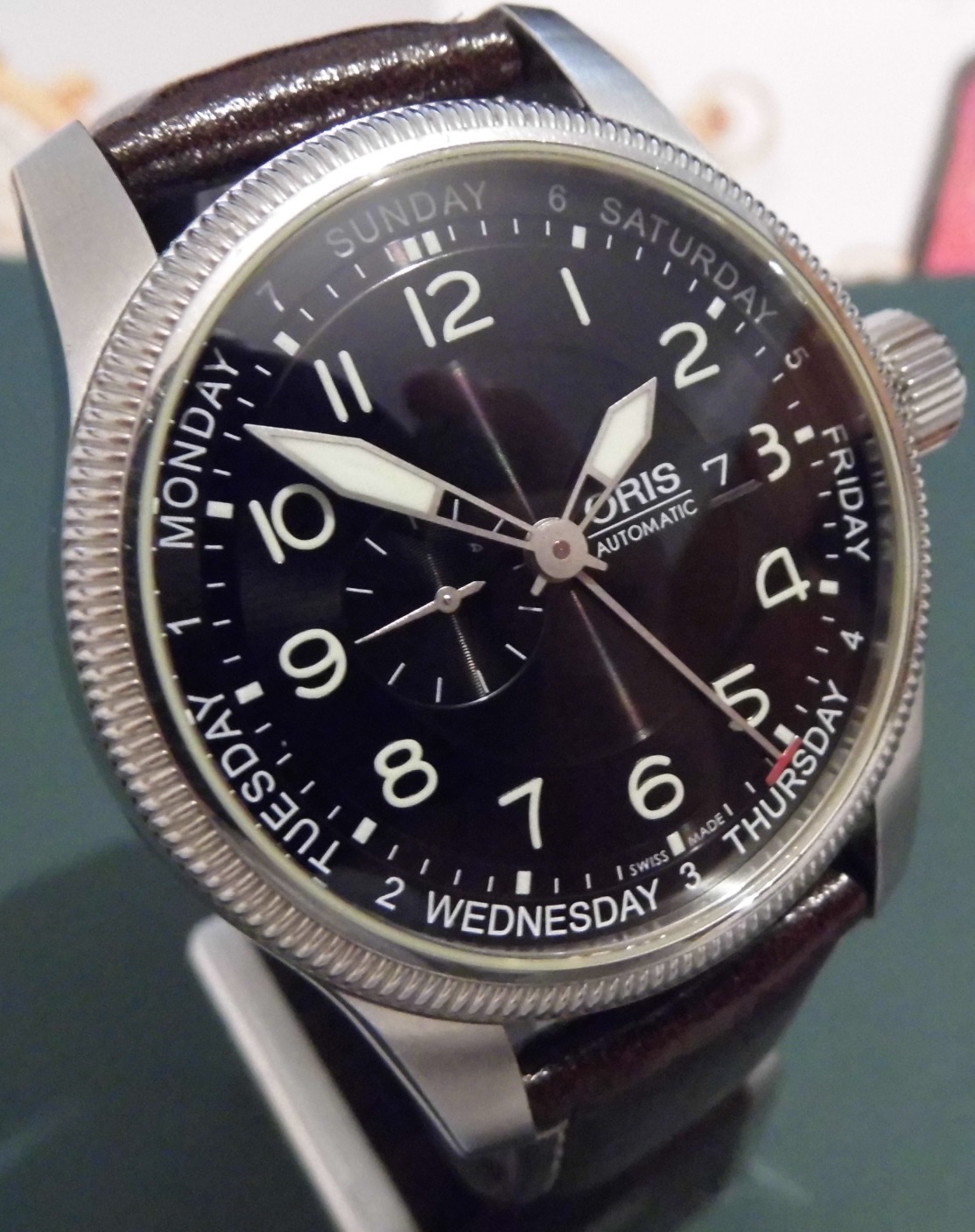 Oris Big Crown Small Second Pointer Day, Black Dial, Leather Strap