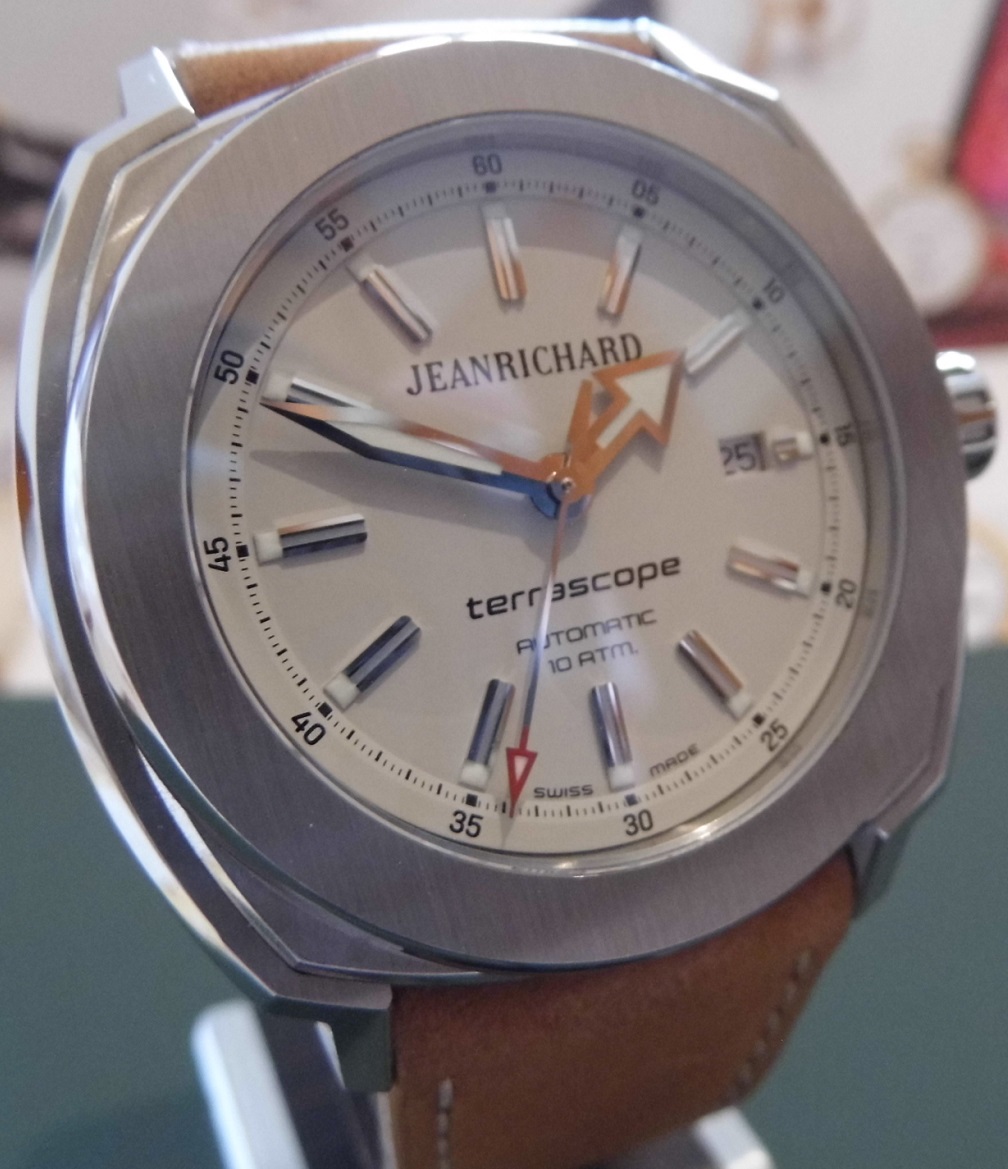 Jeanrichard Terrascope, Silver Dial, Leather Strap