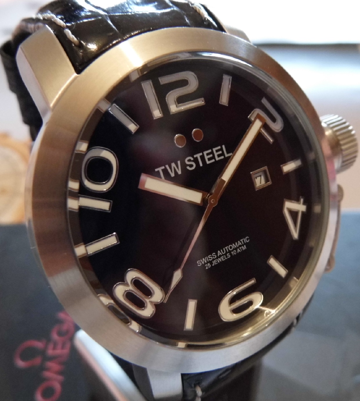 TW Steel Grandeur Swiss Automatic, Black Dial, Two Straps